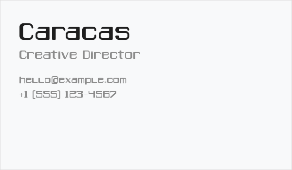 Caracas Business Card