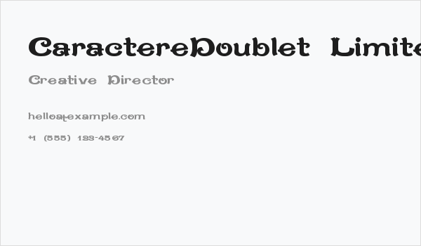 CaractereDoublet Limited Version Business Card