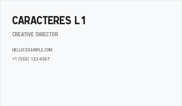 Caracteres L1 Business Card