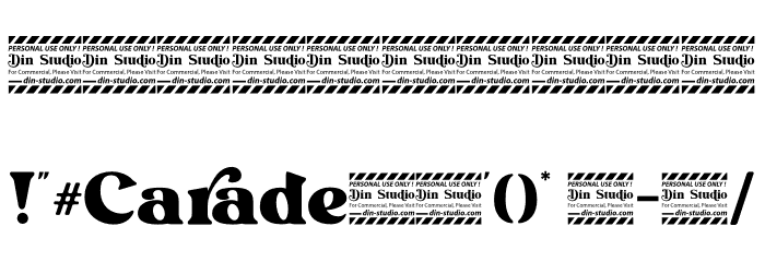 Carade Personal Use Font OTHER CHARS