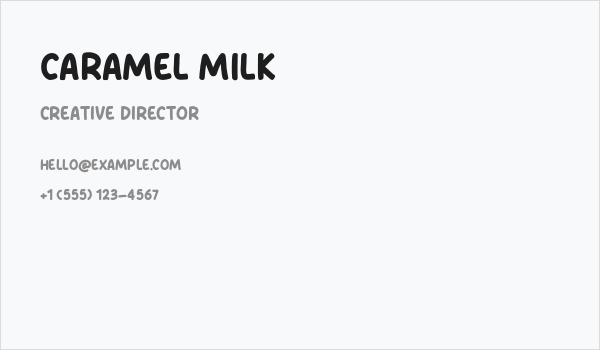 Caramel Milk Business Card