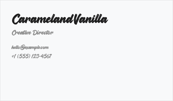 CaramelandVanilla Business Card