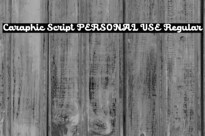 Caraphic Script PERSONAL USE Regular Font examples