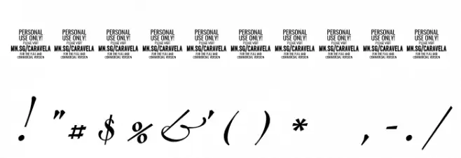 Caravela PERSONAL USE ONLY Font OTHER CHARS