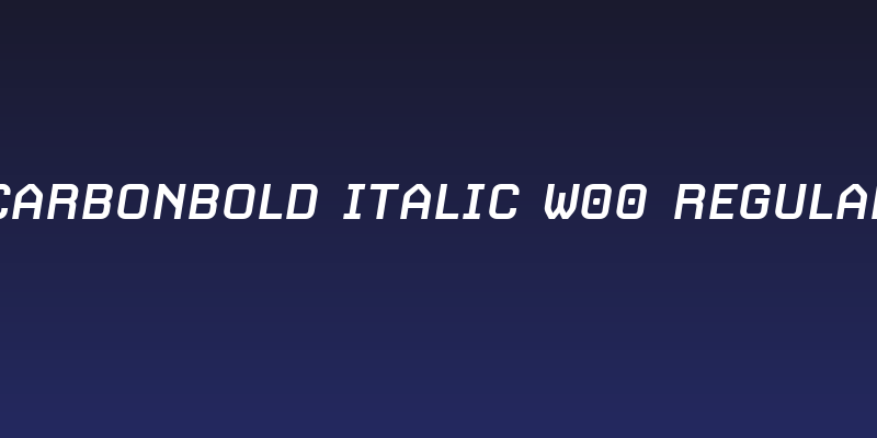 CarbonBold Italic W00 Regular Social Header