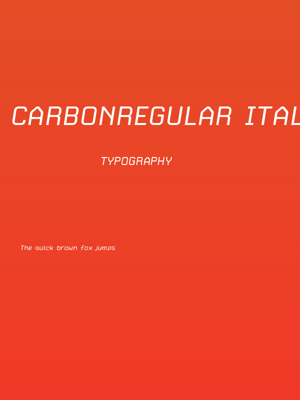 CarbonRegular Italic W00 Rg Poster