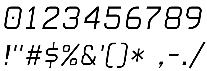 CarbonThin Italic W00 Regular Font OTHER CHARS