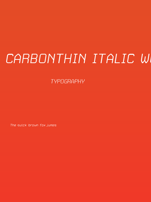 CarbonThin Italic W00 Regular Poster