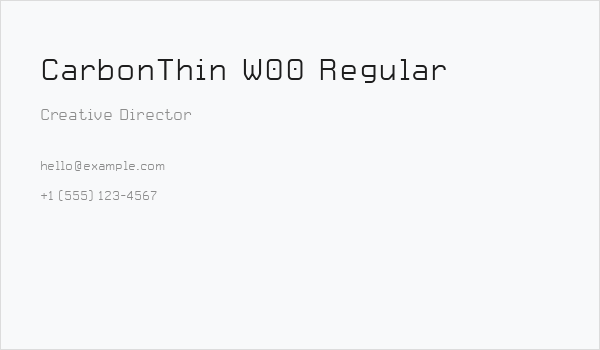 CarbonThin W00 Regular Business Card