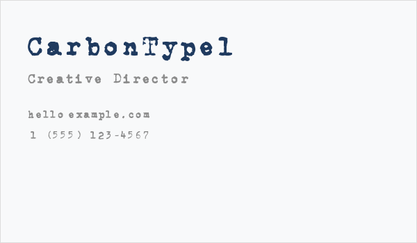 CarbonType1 Business Card