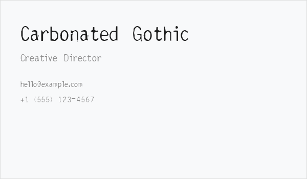 Carbonated Gothic Business Card