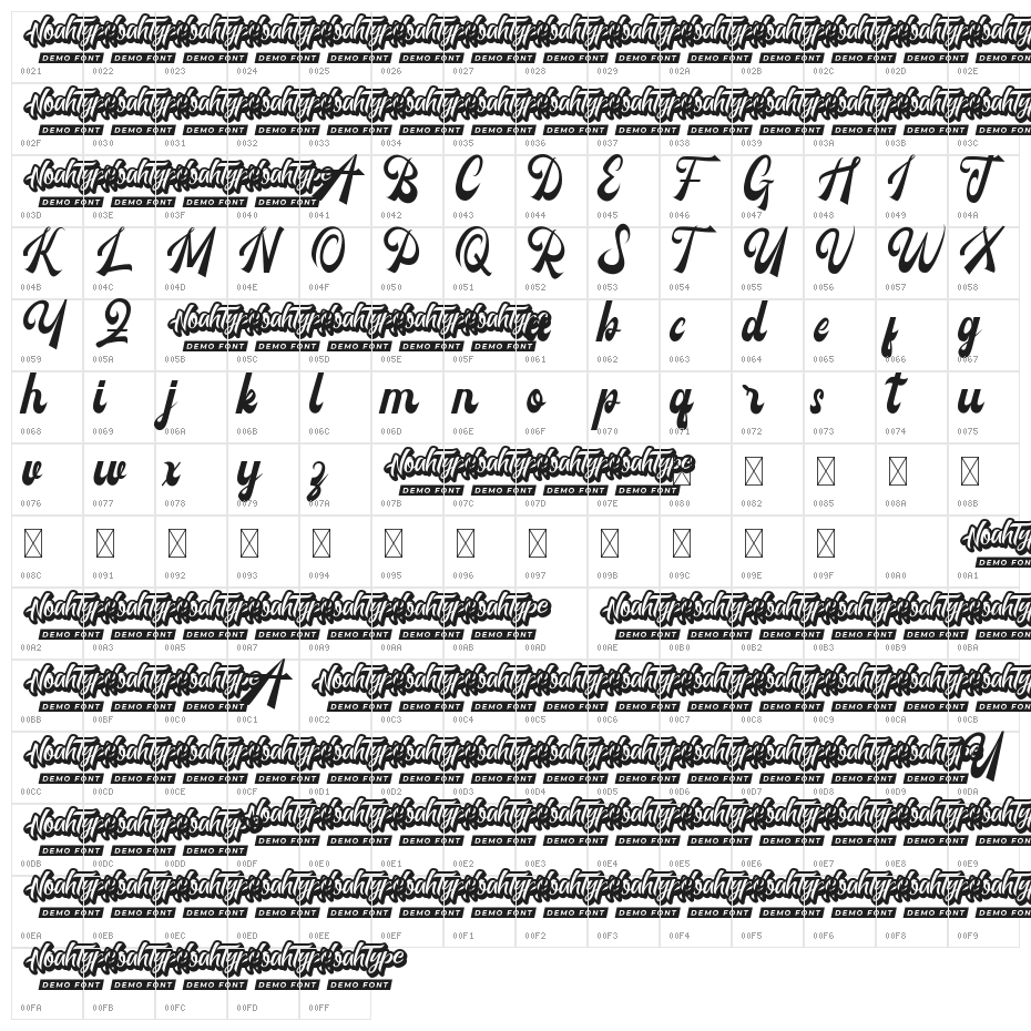 Carbondale Demo Character Map