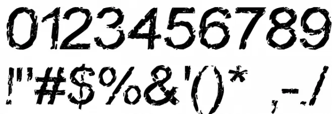 Carbonized Timber Font OTHER CHARS