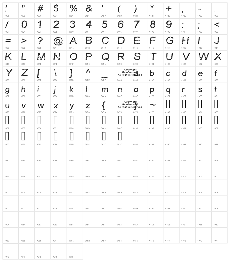 Carbonized Timber Character Map