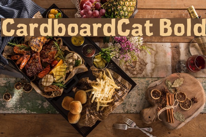 CardboardCat Bold Font examples