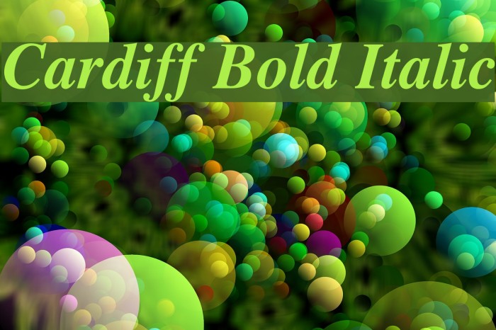 Cardiff Bold Italic Font examples