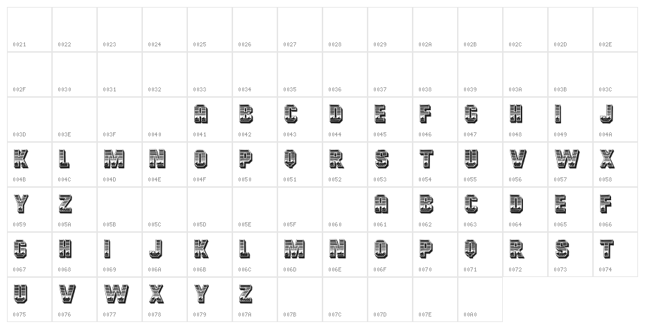 Cardiff Regular Character Map