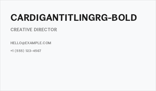 CardiganTitlingRg-Bold Business Card