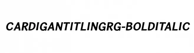 CardiganTitlingRg-BoldItalic  font caratteri gratis