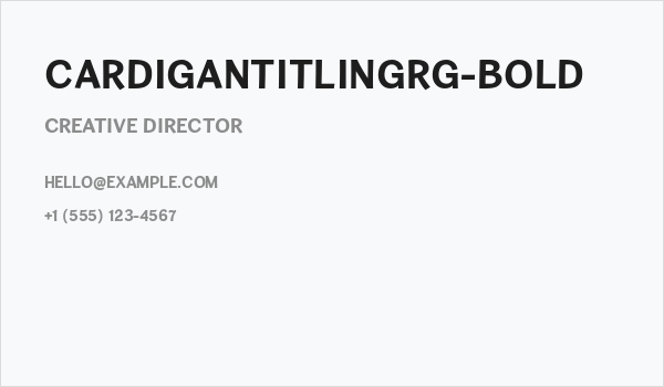 CardiganTitlingRg-Bold Business Card