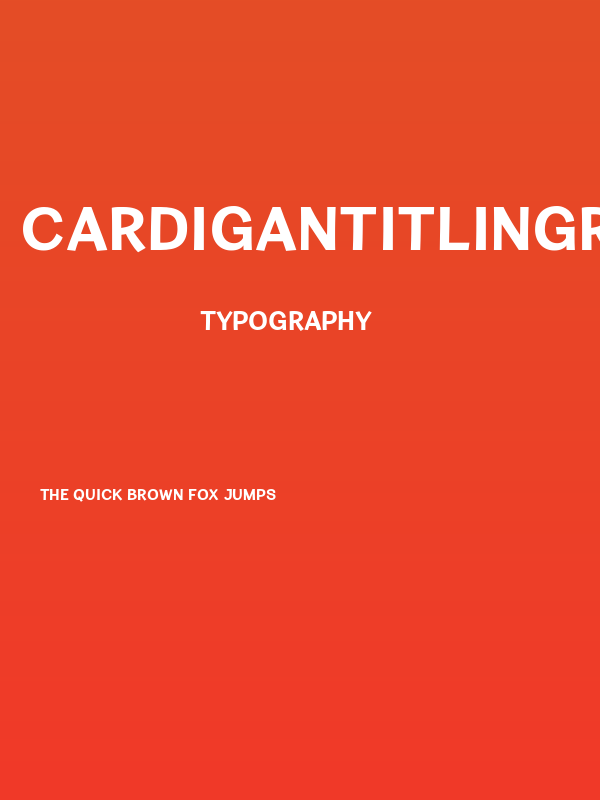 CardiganTitlingRg-Bold Poster
