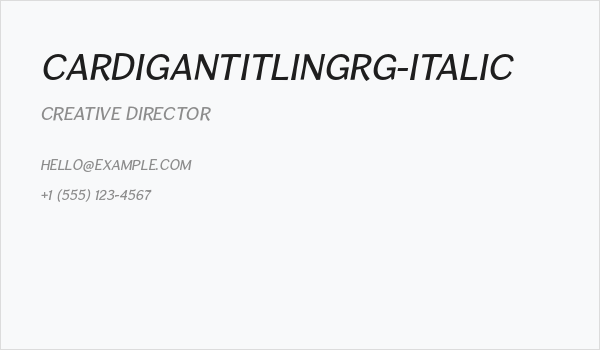 CardiganTitlingRg-Italic Business Card