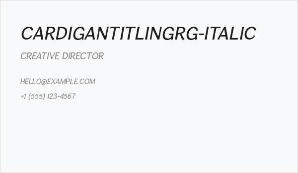 CardiganTitlingRg-Italic Business Card