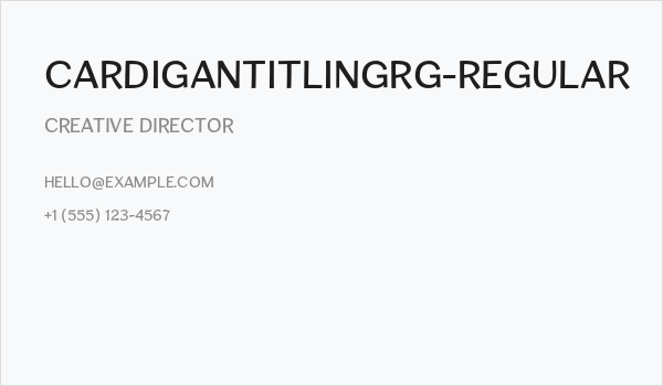 CardiganTitlingRg-Regular Business Card