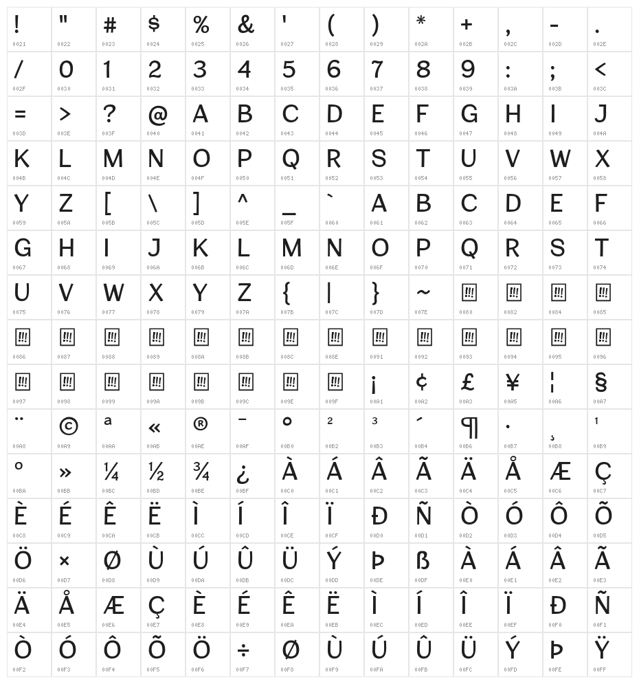 CardiganTitlingRg-Regular Character Map
