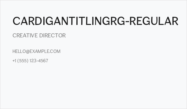 CardiganTitlingRg-Regular Business Card
