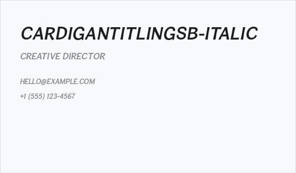 CardiganTitlingSb-Italic Business Card