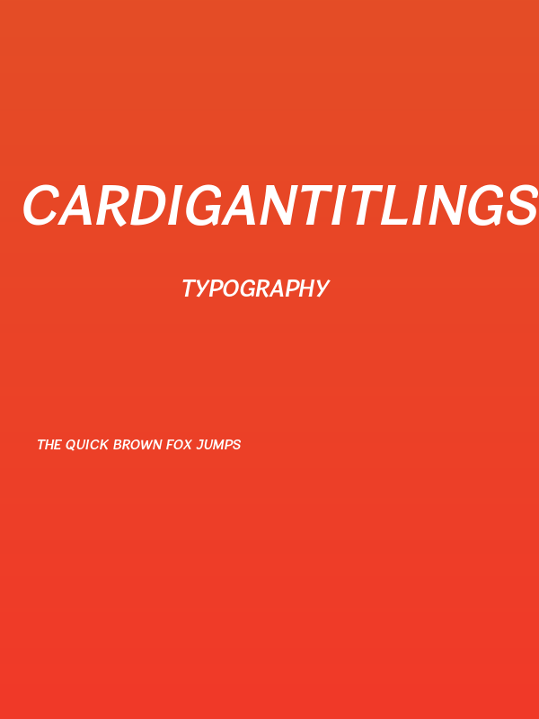 CardiganTitlingSb-Italic Poster