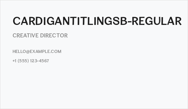 CardiganTitlingSb-Regular Business Card