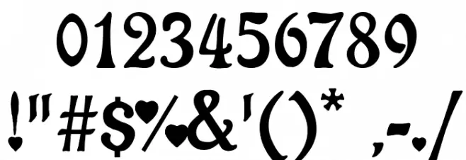 Care Bear Family フォント その他の文字