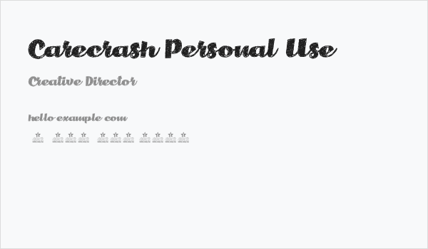 Carecrash Personal Use Business Card