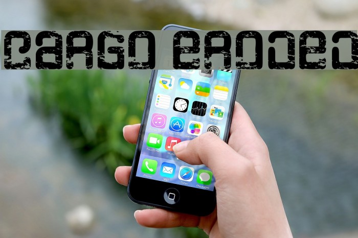 Cargo eroded Font examples