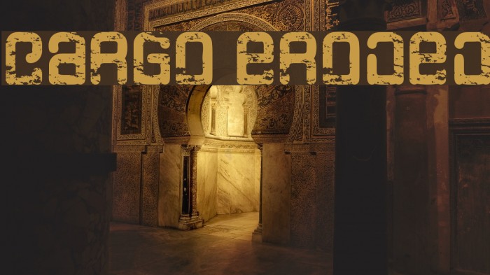 Cargo eroded Font examples