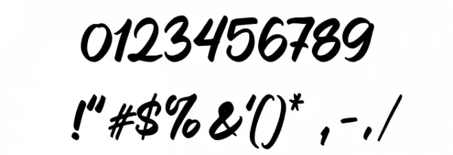 Caride Script Regular Font OTHER CHARS