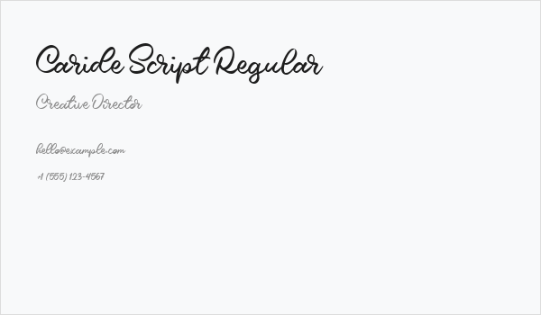 Caride Script Regular Business Card
