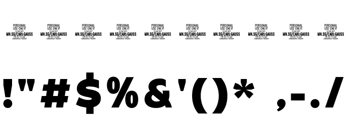 Carl Gauss PERSONAL USE ONLY Regular Font OTHER CHARS