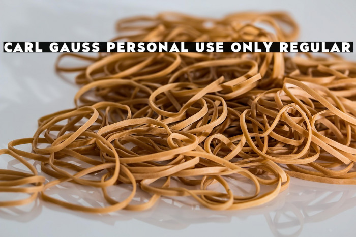 Carl Gauss PERSONAL USE ONLY Regular Example 2