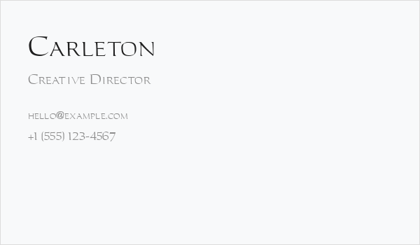 Carleton Business Card