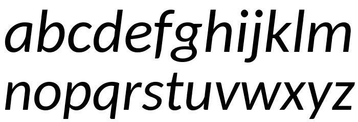 Carlito Italic Font LOWERCASE