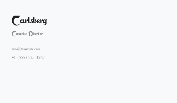 Carlsberg Business Card