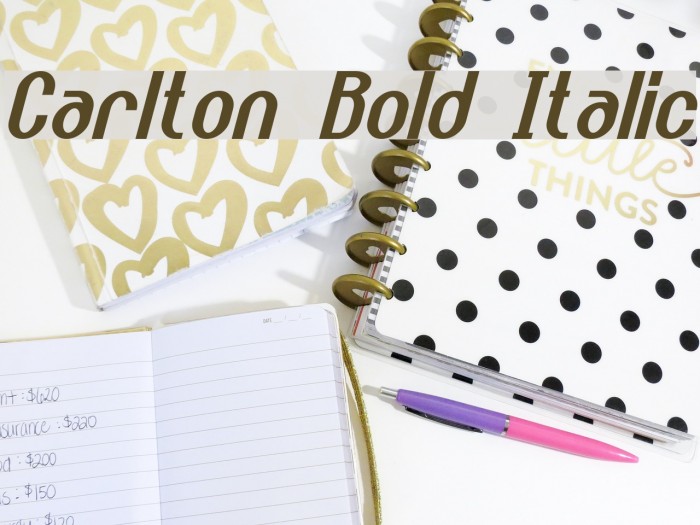 Carlton Bold Italic Font examples