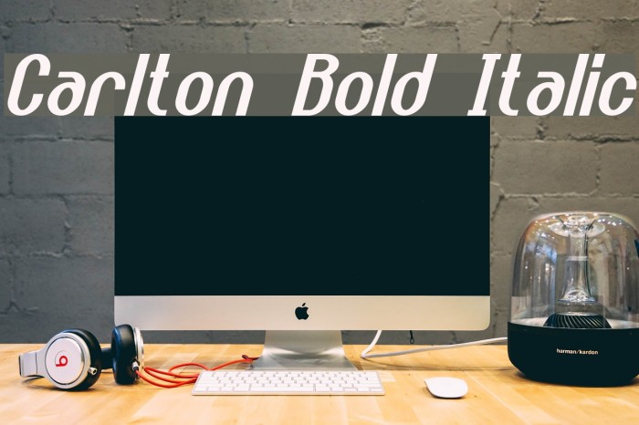 Carlton Bold Italic Font examples