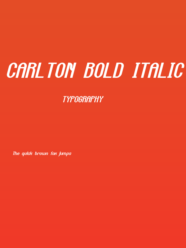 Carlton Bold Italic Poster