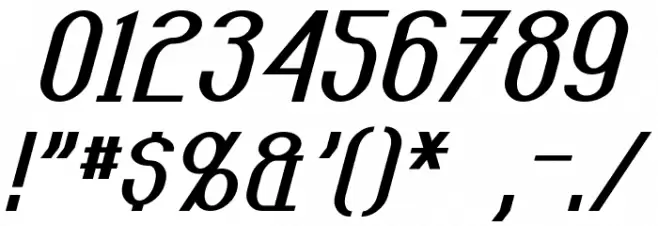 Carlton Italic Font OTHER CHARS
