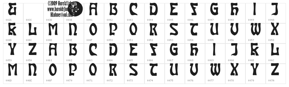 Carmen Caps Inside Character Map