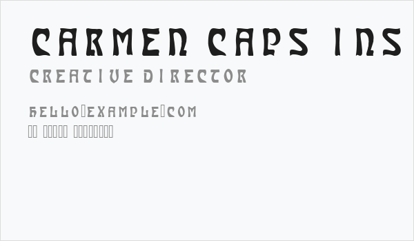 Carmen Caps Inside Business Card